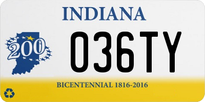 IN license plate 036TY