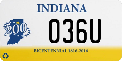 IN license plate 036U