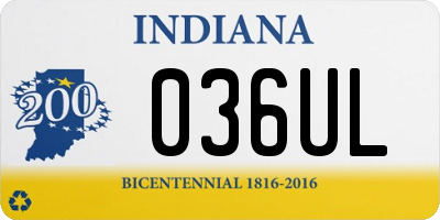 IN license plate 036UL