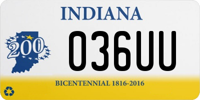 IN license plate 036UU