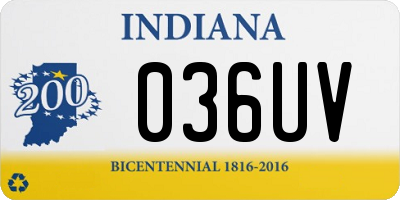 IN license plate 036UV