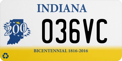 IN license plate 036VC