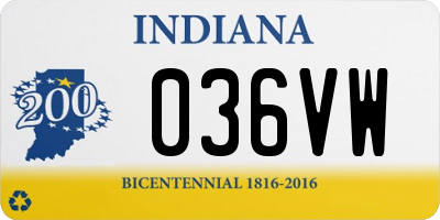 IN license plate 036VW