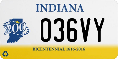 IN license plate 036VY