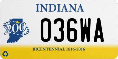 IN license plate 036WA