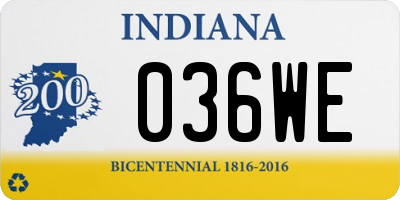 IN license plate 036WE