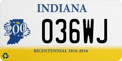 IN license plate 036WJ