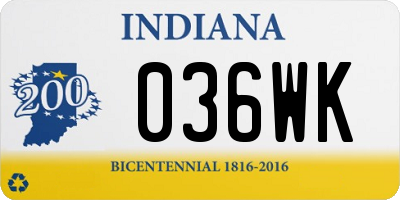 IN license plate 036WK