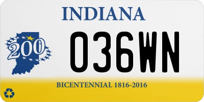 IN license plate 036WN