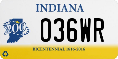 IN license plate 036WR