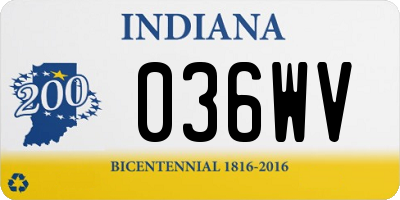 IN license plate 036WV