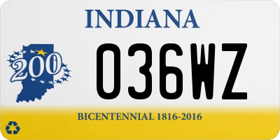 IN license plate 036WZ