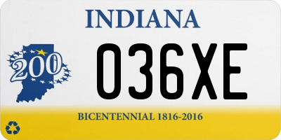 IN license plate 036XE