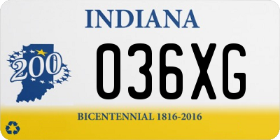 IN license plate 036XG