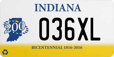 IN license plate 036XL