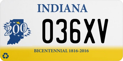 IN license plate 036XV