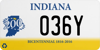 IN license plate 036Y