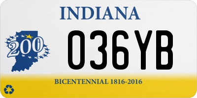 IN license plate 036YB