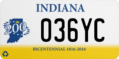 IN license plate 036YC