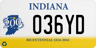 IN license plate 036YD