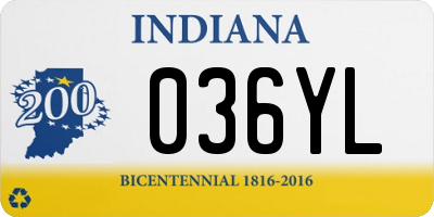 IN license plate 036YL