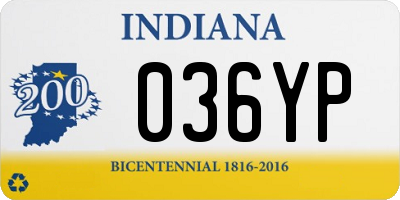 IN license plate 036YP