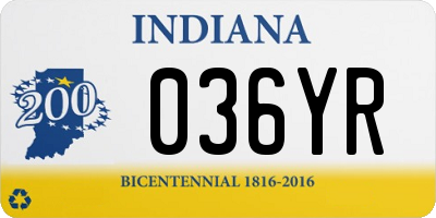 IN license plate 036YR