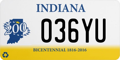 IN license plate 036YU