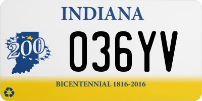 IN license plate 036YV