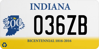 IN license plate 036ZB