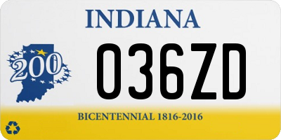 IN license plate 036ZD