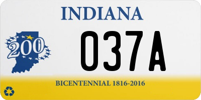 IN license plate 037A