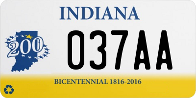 IN license plate 037AA