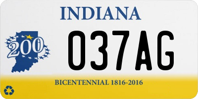 IN license plate 037AG