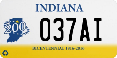 IN license plate 037AI