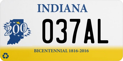 IN license plate 037AL