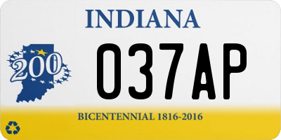 IN license plate 037AP