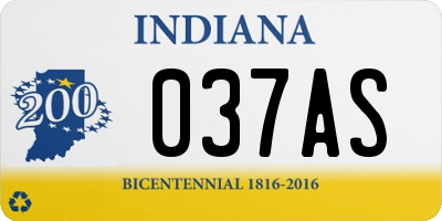 IN license plate 037AS