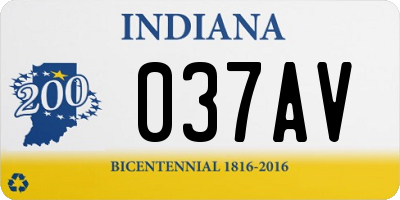 IN license plate 037AV