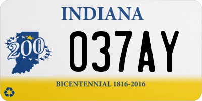 IN license plate 037AY