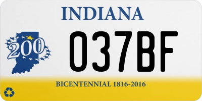 IN license plate 037BF