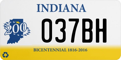 IN license plate 037BH