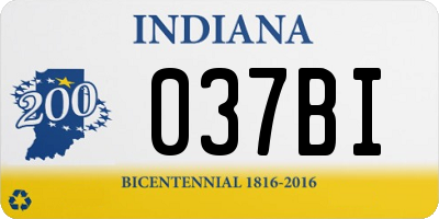 IN license plate 037BI