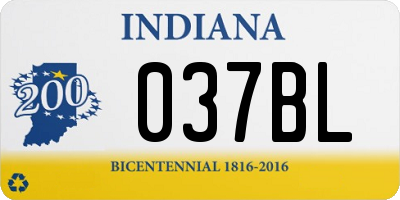 IN license plate 037BL
