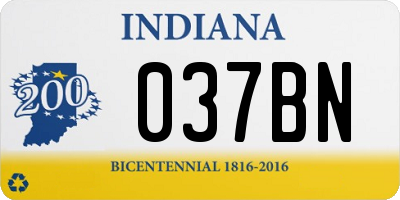 IN license plate 037BN