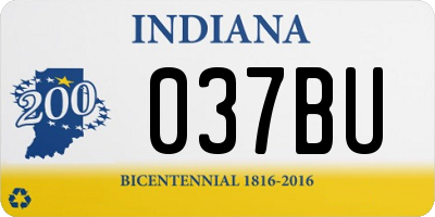 IN license plate 037BU