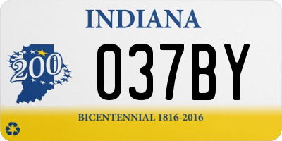 IN license plate 037BY