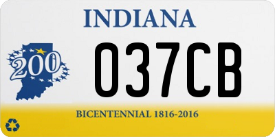 IN license plate 037CB