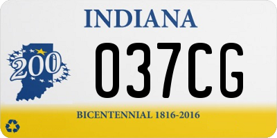 IN license plate 037CG