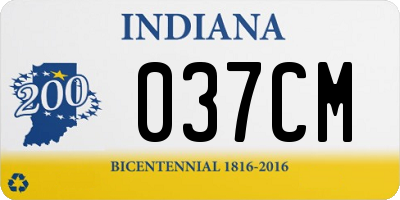 IN license plate 037CM